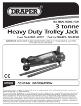 Draper Heavy Duty Garage Trolley Jack, 3 Tonne, Red Operating instructions