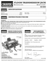 Draper Floor Transmission Jack, 150kg Operating instructions