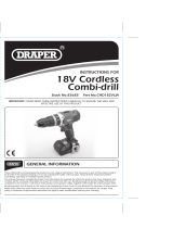 Draper 18V Cordless Combi Hammer Drill Operating instructions