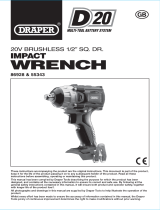 Draper D20 20V Brushless 1/2" Mid-Torque Impact Wrench Operating instructions