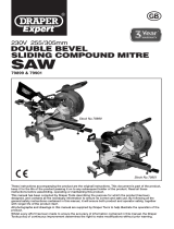 Draper 305mm Double Bevel Sliding Compound Mitre Saw Operating instructions