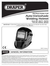 Draper Solar Powered Auto-Varioshade Welding and Grinding Helmet Operating instructions