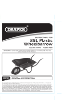 Draper Plastic Tray Wheelbarrow, 85L Operating instructions