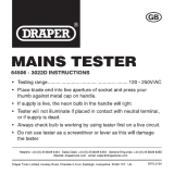 Draper Mains Tester, 140mm Operating instructions