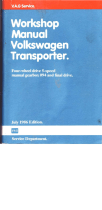 Volkswagen Transporter Workshop Manual