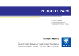 Peugeot PARS BI-FUEL Owner's manual
