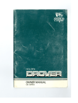 Holden Drover Owner's manual