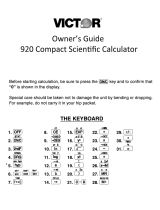 Victor 920 Owner's manual