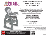 Badger Basket Envee II Baby High Chair Assembly Instruction