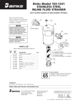 Binks MATERIAL FILTERS User manual