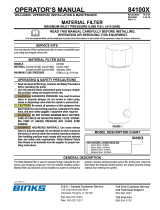 Binks MATERIAL FILTERS User manual