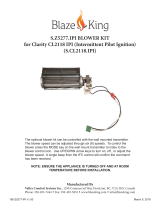 Blaze King Clarity 2118 FS IPI Fan Kit (S.Z5277.IPI) Owner's manual