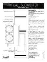 Phase Technology IW200 Subwoofer Owner's manual