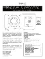 Phase Technology PC-Wireless 12" Subwoofer Modern White Owner's manual