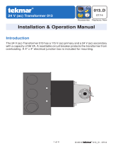 tekmar 24 V (ac) Transformer 013  Installation guide