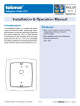tekmar Adaptor Plate 012  Installation guide