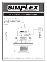 Simplex PET20 Series Electric Power Pumps - 54393 B User manual