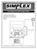Simplex PET20 Series Electric Power Pumps - 54393 B User manual