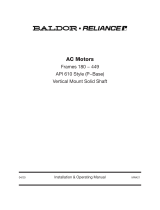 Baldor-Reliance AC Motors Frames 180 - 449 API 610 Style (P-Base) Vertical Mount Solid Shaft Owner's manual