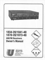 Electro-Voice 1834-20, 1841-40, 1870-20, 1873 Owner's manual