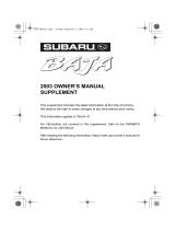 Subaru 2003 Baja Owner's manual