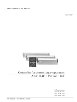 Danfoss Controller for controlling evaporatorsAKC 114F, AKC 115F, AKC 116F(Vers. 1.1x, 1.1x, 1.0x) AKA 21 Installation guide