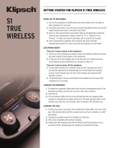 Klipsch S1 True Wireless Earphones Certified Factory Refurbished User guide