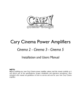 Cary Audio Design Cinema 2 Owner's manual