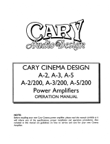 Cary Audio Design Cinema A-2, A-3, A-5, A-2/200, A-3/200, A-5/200 Owner's manual
