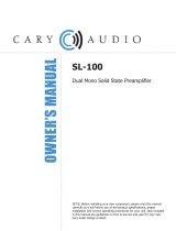 Cary Audio Design SL-100 Owner's manual