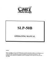 Cary Audio Design SLP-50B Owner's manual