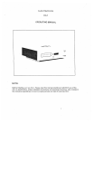Cary Audio Design CD-1 Owner's manual