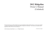 Honda 2012 Ridgeline Owner's manual