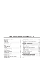 Pontiac Montana 2005 Owner's manual