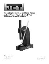 JET AP0-M, 1/2-Ton Arbor Press 333605 Owner's manual