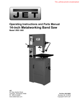 JET VBS-1408, 14" Vertical Bandsaw 414483 Owner's manual
