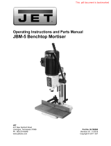 JET Benchtop Mortise Machine, 1/2" Capacity, 1/2HP, 1725 RPM Owner's manual