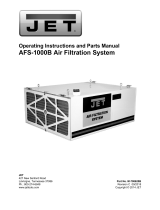 JET — AFS-1B-WOF Washable Outer Filter for1000B Air Filtration Systems Owner's manual