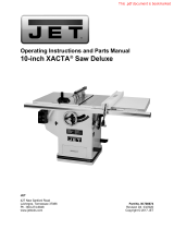 JET Deluxe Xacta® Saw 5HP, 1Ph, 50" RIP Owner's manual