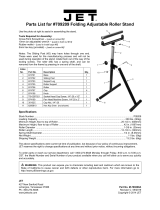JET Adjustable Roller Stand 12.5 inch Owner's manual