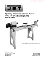 JET JWL-1440VS 14 In. x 40 In. Benchtop Variable Speed Wood Lathe 1HP 1PH 115/230V 719400 Owner's manual