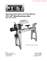 JET JWL-1640EVS 16 In. x 40 In. Electronic Variable Speed Wood Lathe 1.5HP 1PH 115V 719500 Owner's manual