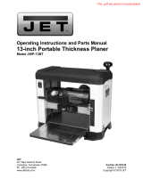 JET 13" Helical Style Bench Top Planer, JWP-13BT Owner's manual