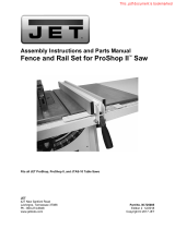 JET PROSHOP II FENCE ASSEMBLY ONLY Owner's manual