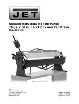 JET BPB-1650, 50" x 16 Gauge Bench Model Box & Pan Brake 754105 Owner's manual