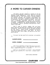 Carver 2807-riviera Owner's manual