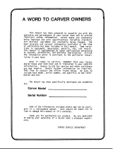 Carver 2987 Owner's manual