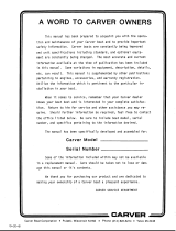Carver 2897 Owner's manual