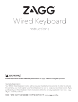 Zagg USB-A Wired Keyboard Owner's manual