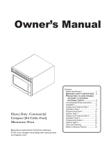 Amana Heavy Duty Commercial Compact Microwave Oven Owner's manual